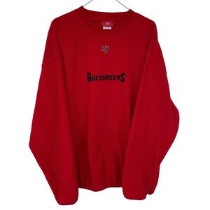 Y2K Tampa Bay Buccaneers Fleece Crewneck Sweatshirt Mens XL Polyester NFL Red